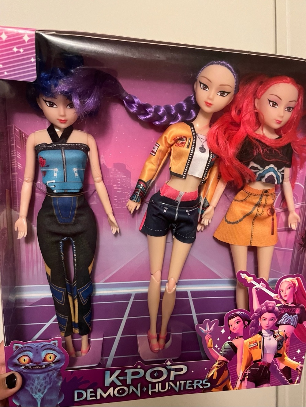 3-Pack Fashion Dolls - Purple, Orange, Red